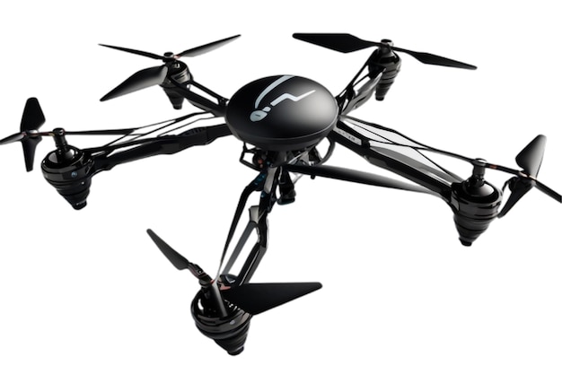 Vector remote control air drone drone flying with action video camera 3d render isolated on vctor