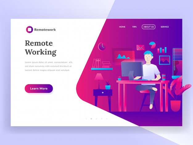 Remote Working landing page