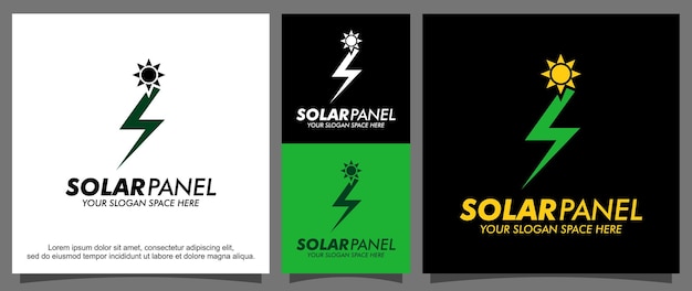 Renewable electricity and solar panel logo template