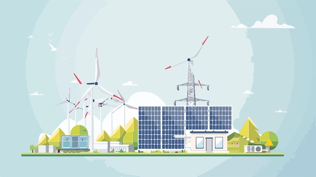 Vector renewable energy electric power vector illustration