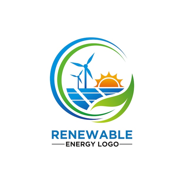 Renewable energy logo design vector