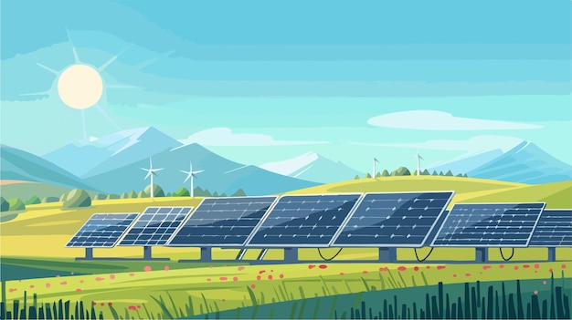 Renewable Solar Photovoltaic Vector Illustration