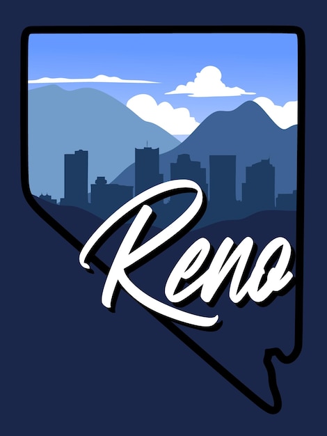 Reno Nevada with beautiful sky background