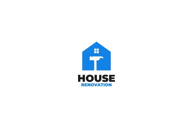 Renovation house logo design vector illustration