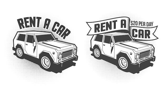 Rent a car retro vintage signboard