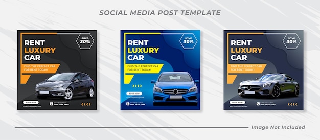 Rent car for social media instagram post banner template