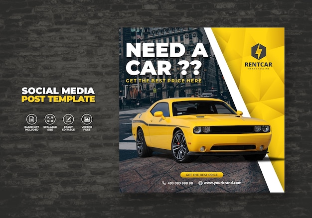 RENT CAR FOR SOCIAL MEDIA POST BANNER NEW TEMPLATE