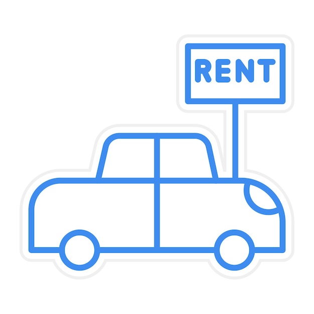 Rent Car Vector Illustration