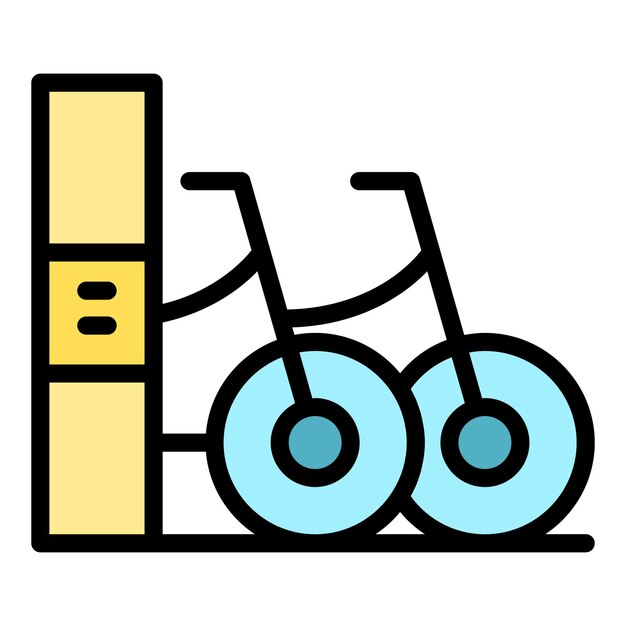 Vector rental bike icon outline vector public app smart transport color flat