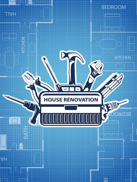 Repair and construction tools vector concept Illustration of toolbox for renovation T