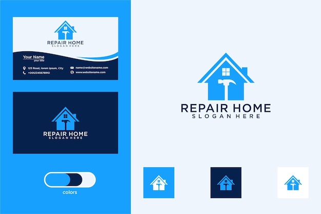 repair home logo design and business card