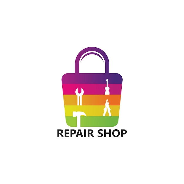 Repair Shop Logo Template Design Vector, Emblem, Design Concept, Creative Symbol, Icon