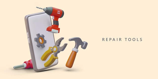 Vector repair tools phone application for finding equipment