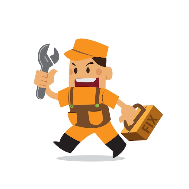 Repairman cartoon cute.