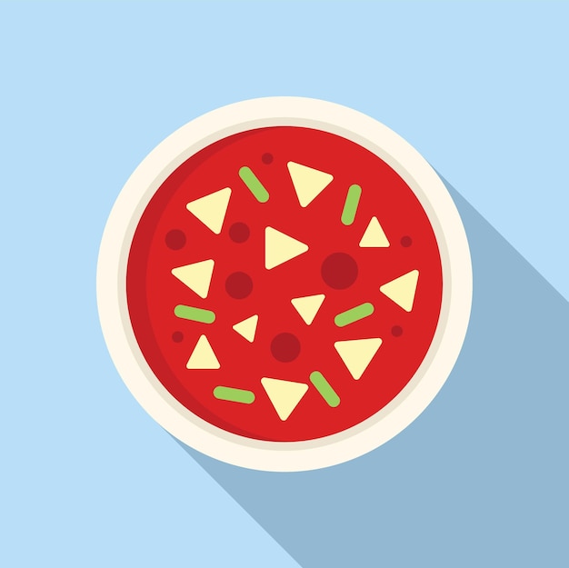 Repast cream soup icon flat vector Cooking food dish