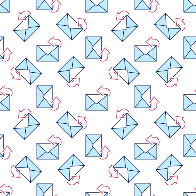 Reply to Email Message vector colored seamless pattern