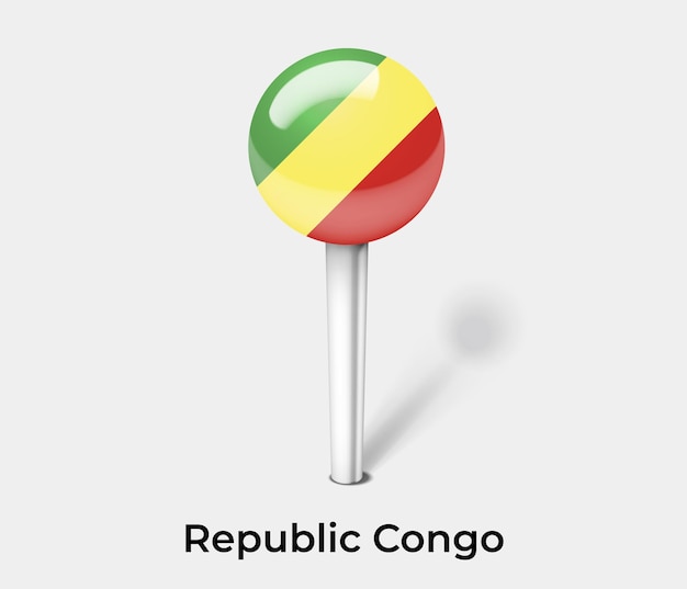 Republic Congo push pin for map vector illustration