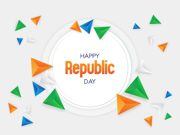 Republic day happy republic day wallpaper in polygon shapes