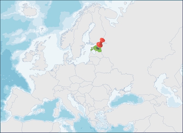 Republic of Estonia location on Europe map