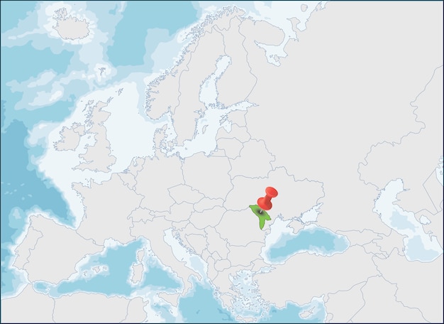 Republic of Moldova location on Europe map