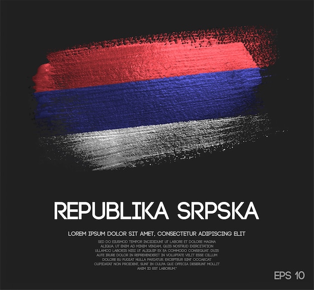 Republika Srpska Flag Made of Glitter Sparkle Brush Paint