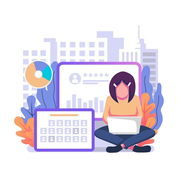 Reputation management flat style illustration design