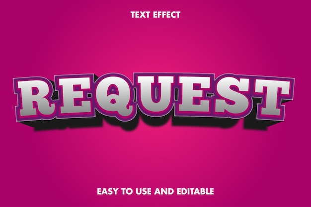 Request text effect, editable text.