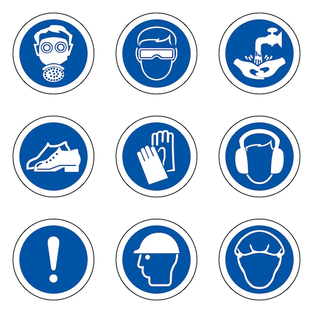 Vector required personal protective equipment ppe symbolsafety icon isolate on white backgroundvector illustration eps10