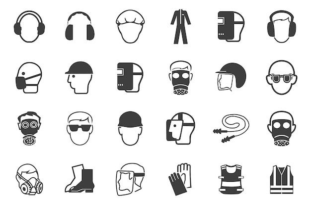 Vector required personal protective equipment ppe symbolsafety icon