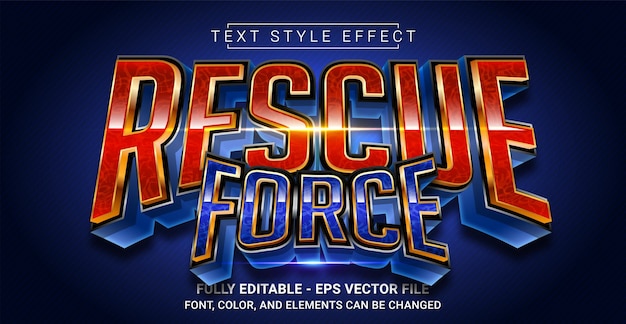 Rescue Force Text Style Effect Editable Graphic Text Template