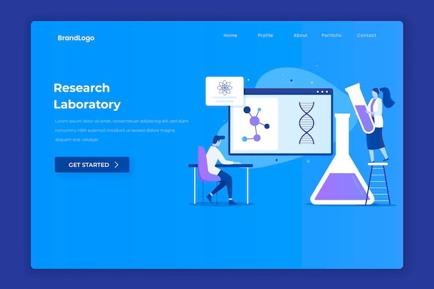 Research laboratory landing page