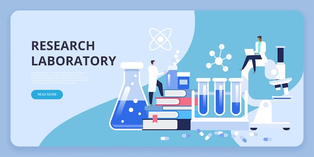 Research laboratory. Scientist working at laboratorium. Man and woman conducting research in a lab.