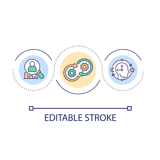 Research user behavior loop concept icon