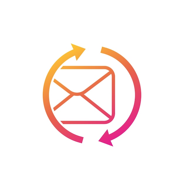 Resend mail icon on white