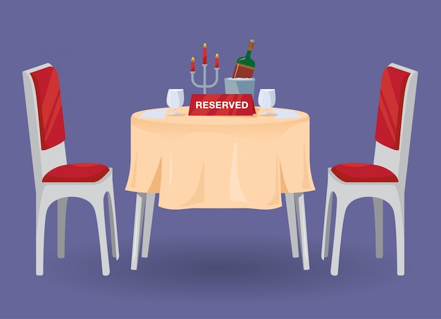 Reserved Table for two illustration