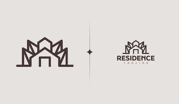 Residence Monoline Logo Template Universal creative premium symbol Vector illustration