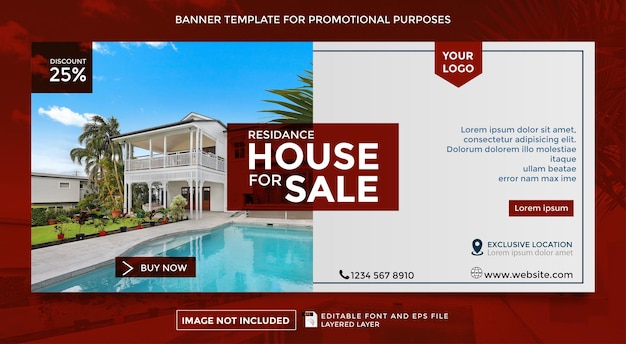 Residential sale theme banner template for family