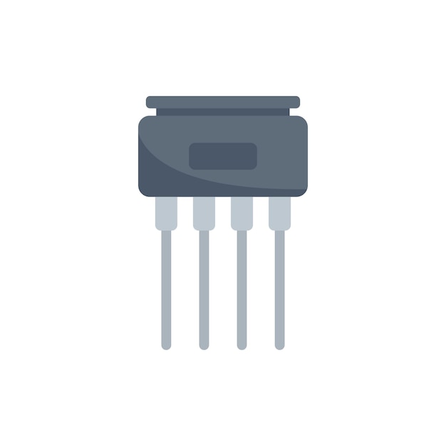 Vector resistance icon flat vector electric circuit electronic chip isolated