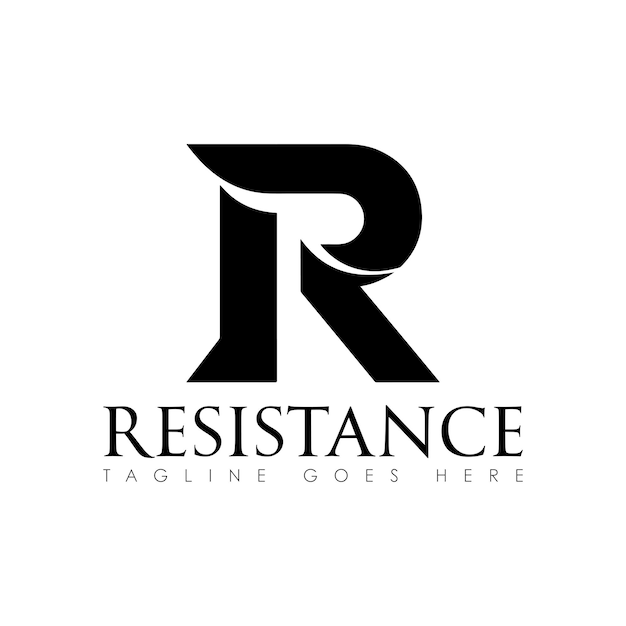 Resistance vector logo design resistance minimal logo design icon black and white color