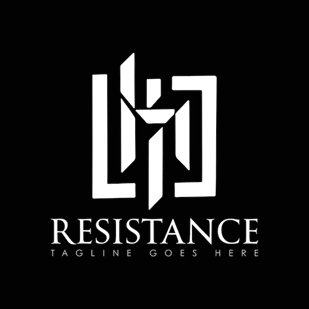 Resistance vector logo design resistance minimal logo design icon black and white color