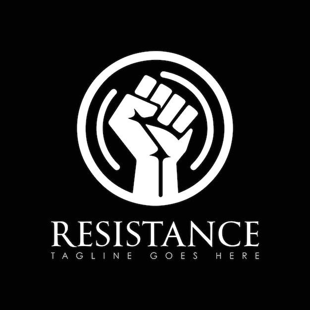 Resistance vector logo design resistance minimal logo design icon black and white color