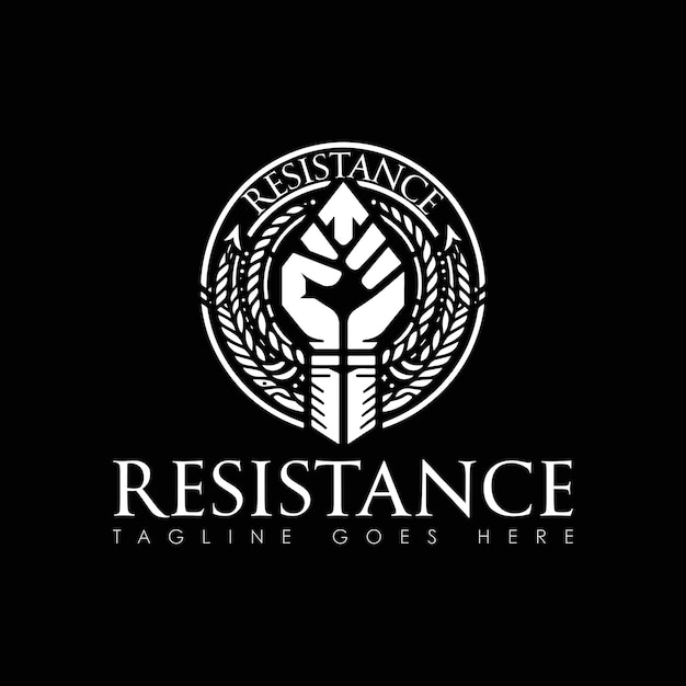 Resistance vector logo design resistance minimal logo design icon black and white color