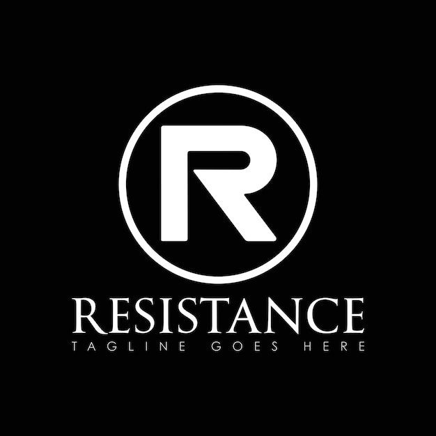 Resistance vector logo design resistance minimal logo design icon black and white color