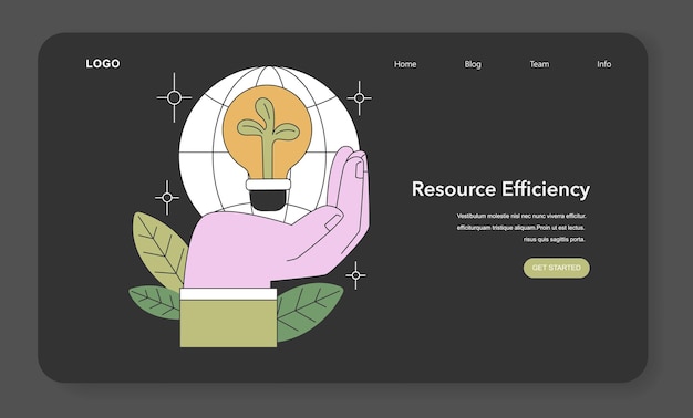 Resource efficiency graphic a hand cradling a tree bulb representing smart energy use and