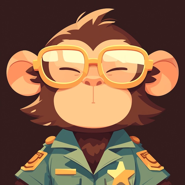 A resourceful monkey police cartoon style