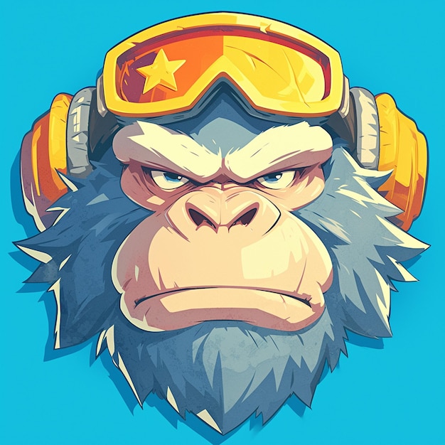 A resourceful monkey soldier cartoon style