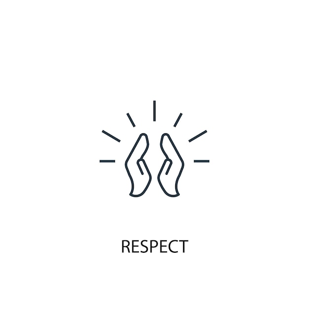 Respect concept line icon. Simple element illustration. respect concept outline symbol design. Can be used for web and mobile UI/UX