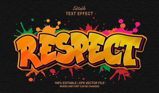 Respect editable text effect style graffiti