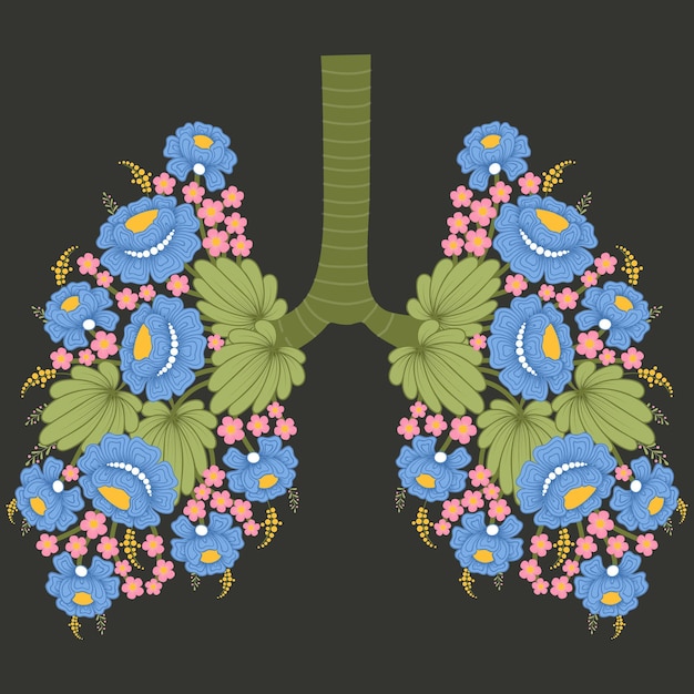 Respiratory system with flowers