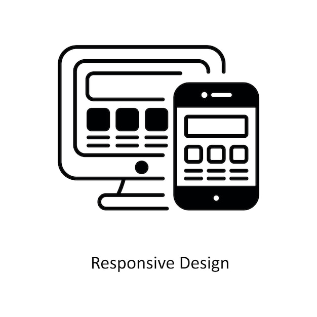 Responsive Design vector sami solid icon style illustration EPS 10 file